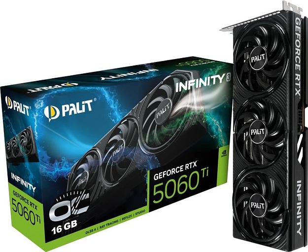 Видеокарта Palit PCI-E 5.0 RTX5060Ti INFINITY 3 OC NVIDIA GeForce RTX 5060TI 16Gb 128bit GDDR7 2295/28000 HDMIx1 DPx3 HDCP Ret фото 10