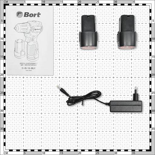 Bort ДРЕЛЬ-ШУРУПОВЕРТ АККУМУЛЯТОРНАЯ BAB-16-BLK (2 АКБ + ЗУ) [93414868] { 16.8 В, 2 Ач, Li-lon, 2 Акк } фото 10