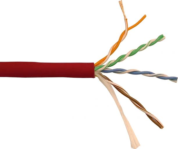 Кабель LANMASTER патч-кордовый UTP, 4x2, кат 5E, 350Mhz, LSZH, красный, 305 м фото 2