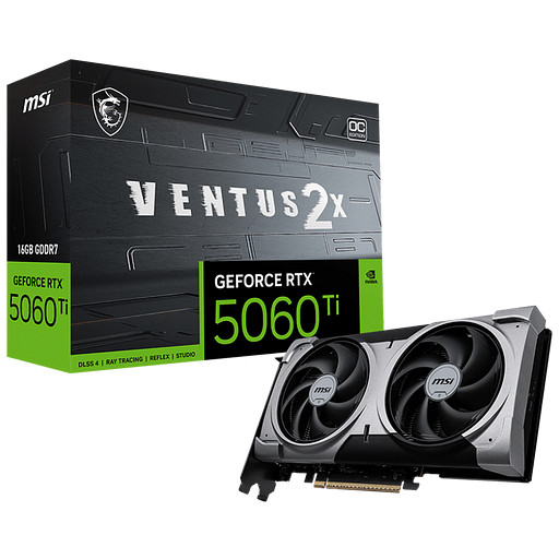 MSI RTX 5060 Ti 16G VENTUS 2X OC PLUS NV RTX 5060TI 16Gb 128bit GDDR7 2617/2800 фото 1