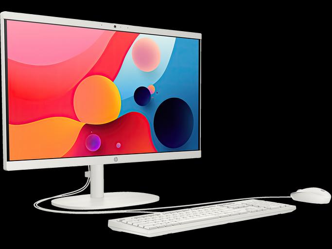 HP 22-dg0008ci NT 21.5" FHD(1920x1080) INTEL N100, 8GB DDR5 4800 (1x8GB), SSD 512Gb, Intel Internal Graphics, noDVD,Rus/Eng kbd&mouse wired, HD Webcam, Cashmere White, FreeDos, 1Y Wty фото 1