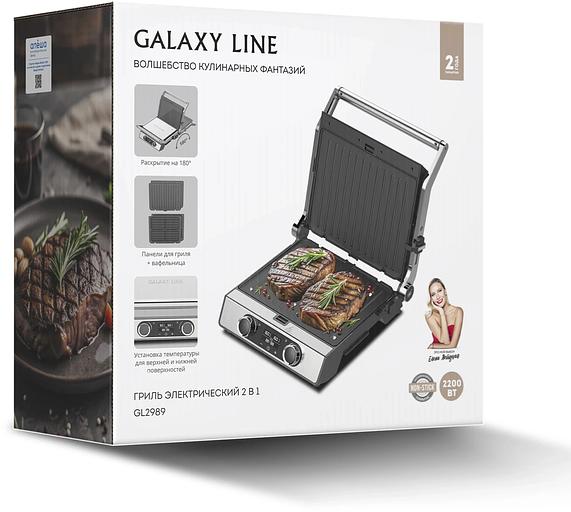 Электрогриль Galaxy Line GL2984 2200Вт серебристый фото 10