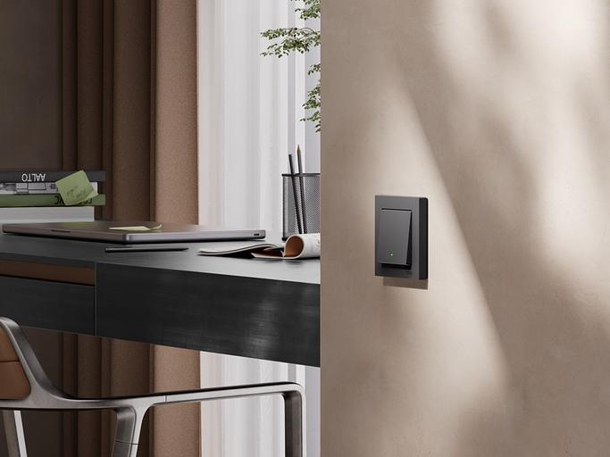 ATLASDESIGN SMART 1-кл. ВЫКЛЮЧАТЕЛЬ с подсв., Zigbee, сх.1, L+N, 10А, мех., КАРБОН фото 5