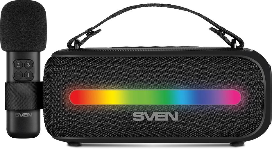 SVEN PS-255, черный (12 Вт, Bluetooth, FM, USB, караоке микрофон, 3600мА*ч) фото 3