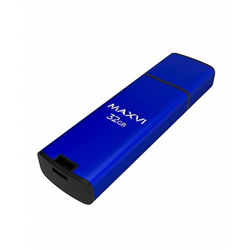 Maxvi USB Drive 32GB MP2 blue, монолит с колпачком, ABS пластик + металл, USB 2.0 фото 1