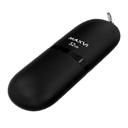 Maxvi USB Drive 32GBSF 32GB black, монолит с колпачком, soft touch, USB 2.0 фото 1