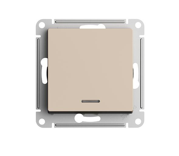 ATLASDESIGN выключатель одноклавишный с подсветкой, сх.1а, 10АХ, мех., ПЕСОЧНЫЙ фото 1