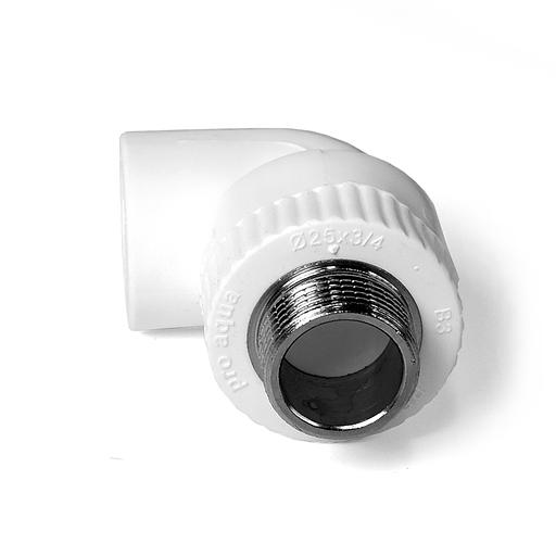 Угольник 20x1/2' НР комбинированный, полипропиленовый, белый фото 2