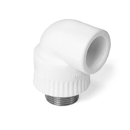 Угольник 20x1/2' НР комбинированный, полипропиленовый, белый фото 4