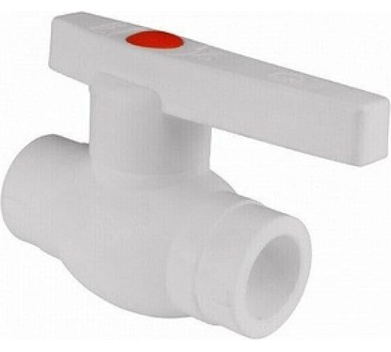 Кран шаровой 63 Optima металл. шар полипропиленовый PPR белый фото 1