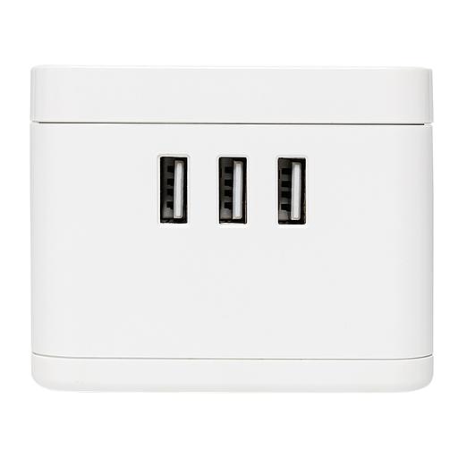 Удлинитель Куб 2 гнезда 3USB 2,4А+зарядное устройство 1,3 метра 1мм2 фото 2