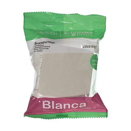 BLANCA О/У 1-клавишный ВЫКЛЮЧАТЕЛЬ (cх.1) ИЗОЛ.ПЛ., 10А, 250B, БЕЖЕВЫЙ фото 2