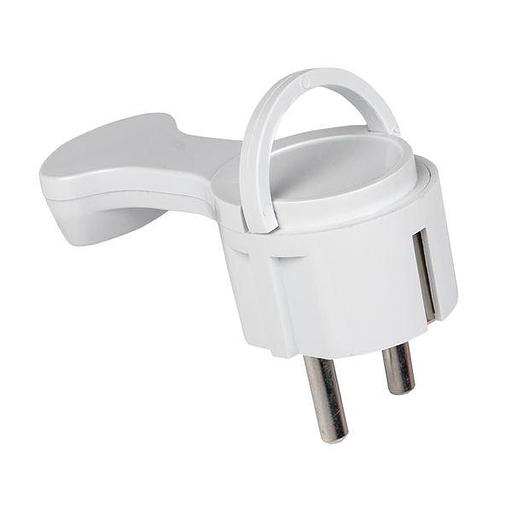 Вилка угловая плоская с/з белая СТЕЛС 16А 250В PRO фото 1