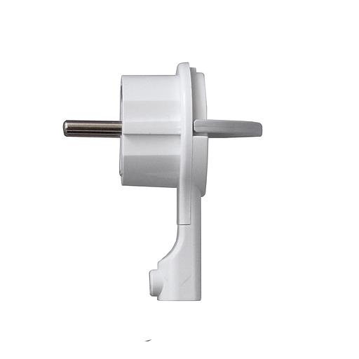 Вилка-невидимка с заземлением белая 16А 250В фото 2