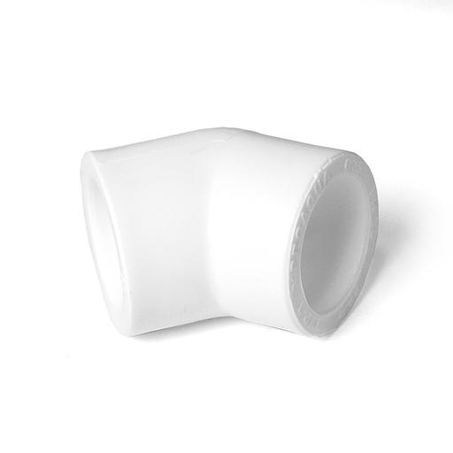 Угольник 63 45 град., полипропиленовый, белый фото 3