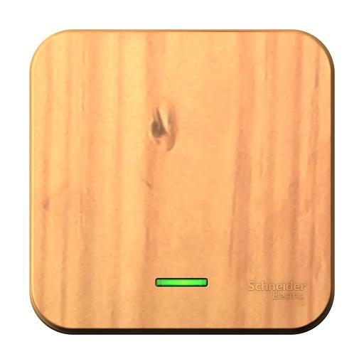 BLANCA одноклавишный выключатель наружный (cх.1) с подсветкой и изолирующей пластиной, 10а, 250b, ясень фото 3