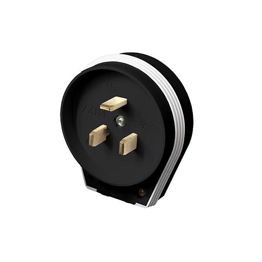 Разъем РШ-ВШ 32А 250В 2Р+РЕ открытой установки черный фото 4