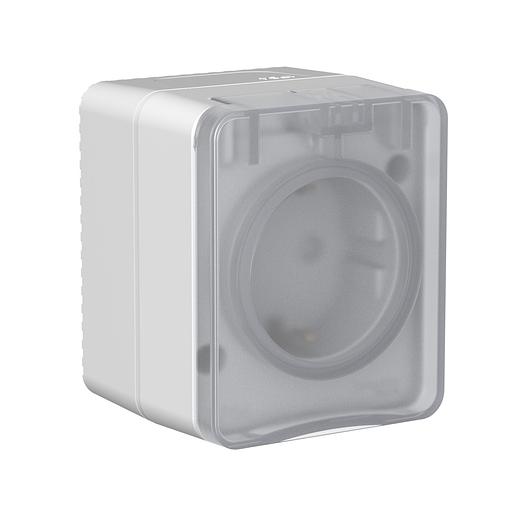 AtlasDesign PROFI IP54 открытой установки розетка с заземлением со шторками 16А 250В, серый фото 1