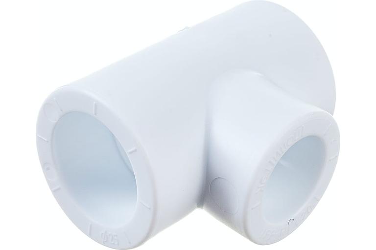 Тройник полипропиленовый PPR переходной 25х20х25мм белый фото 2