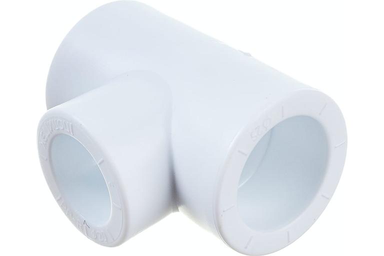 Тройник полипропиленовый PPR переходной 25х20х25мм белый фото 3