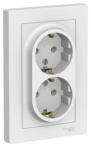 ATLASDESIGN РОЗЕТКА двойная с заземлением, 16А, в сборе, ЛОТОС фото 2