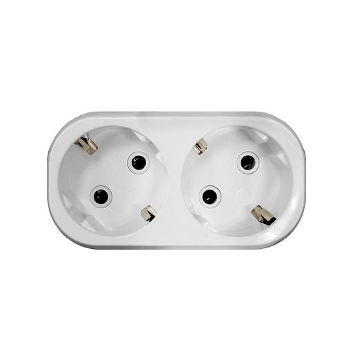 Тройник на 2 гнезда с заземлением 16А фото 3