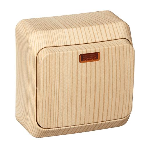 ЭТЮД Выключатель одноклавишный наружный с подсветкой сосна сх.1 фото 2