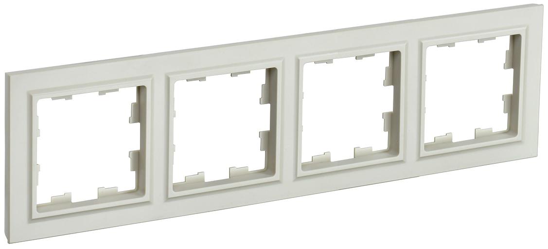 BRITE Рамка 4 поста РУ-4-БрКр бежевый фото 1