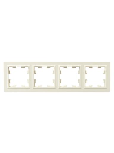 BRITE Рамка 4 поста РУ-4-БрКр бежевый фото 2