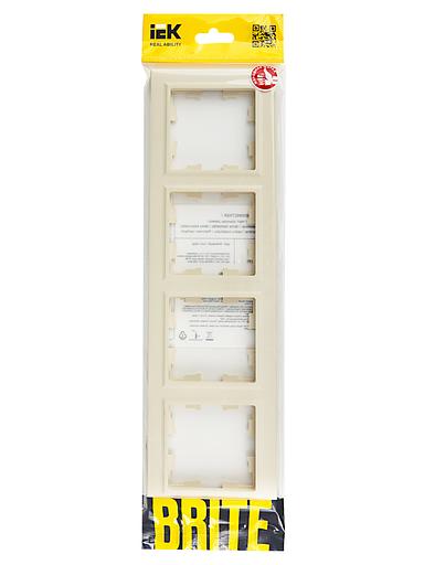 BRITE Рамка 4 поста РУ-4-БрКр бежевый фото 5