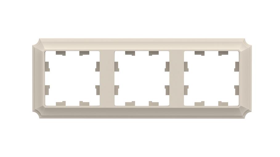 ATLASDESIGN ANTIQUE 3-постовая рамка, универсальная, БЕЖЕВЫЙ фото 1