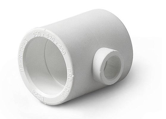 Тройник переходной 32x20x25 полипропиленовый PPR белый фото 1