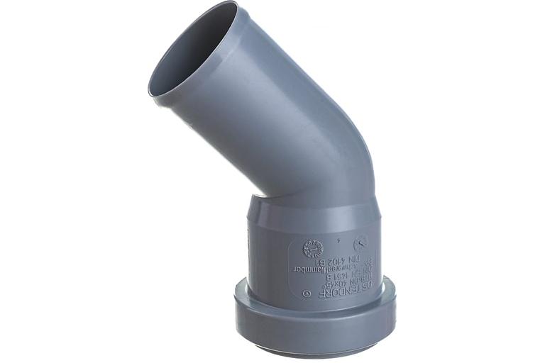 Отвод канализационный 40х45 град. фото 3