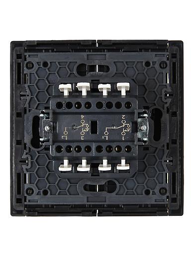 FORTE&PIANO Выключатель 2-клавишный проходной с индикацией 10А FP108 черный IEK фото 3