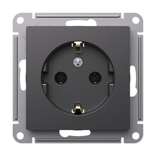 ATLASDESIGN РОЗЕТКА с заземлением, 16А, механизм, БАЗАЛЬТ фото 2