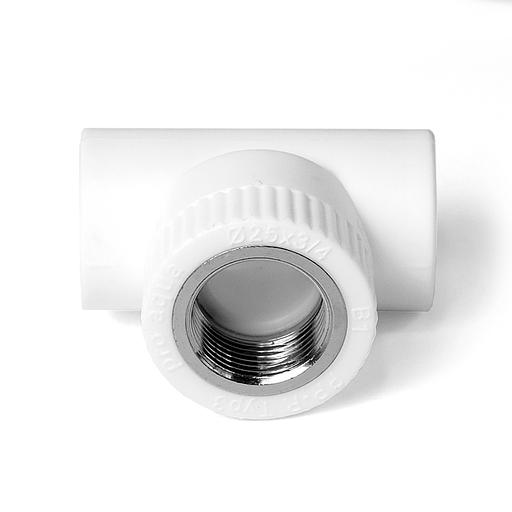 Тройник комбинированный 25x1/2' ВР полипропиленовый PPR белый фото 4