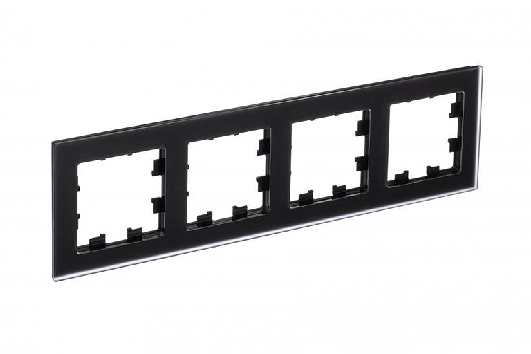 Рамка четырехпостовая ATLASDESIGN NATURE, МАТОВОЕ СТЕКЛО ЧЕРНЫЙ фото 1