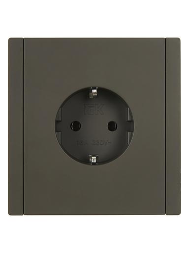 FORTE&PIANO Розетка 1-местная с заземлением без защитных шторок безвинтовое крепление 16А FP314 серый IEK фото 2