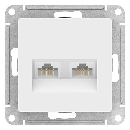 ATLASDESIGN РОЗЕТКА двойная компьютерная RJ45+RJ45, кат.5Е, механизм, ЛОТОС фото 1