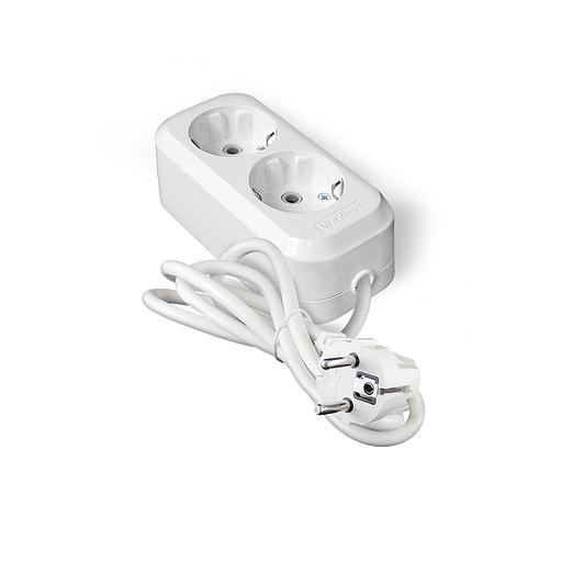 Удлинитель Е-302А ПВС 3*1,5,2 гнезда, с заземлением, 3м (еврослот) фото 1