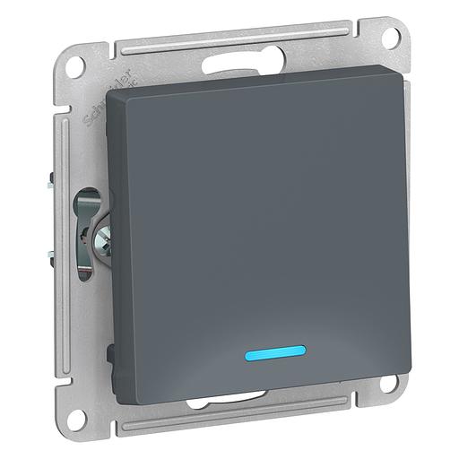 Выключатель одноклавишный ATLASDESIGN с подсветкой схема 1а 10АХ механизм грифель фото 1