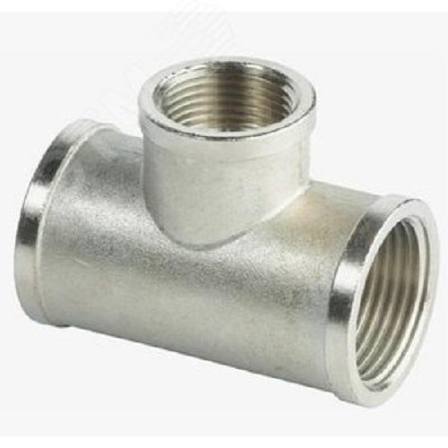 Тройник ВВВ 1'х3/4'х1' переходной, никелированный фото 1