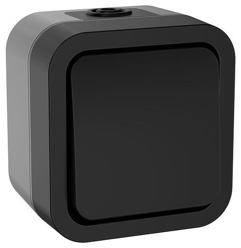 Выключатель кнопочный TORS 10А IP55 графит фото 1