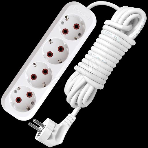 Удлинитель бытовой 4х5м с заземлением 10А У10-555 фото 1