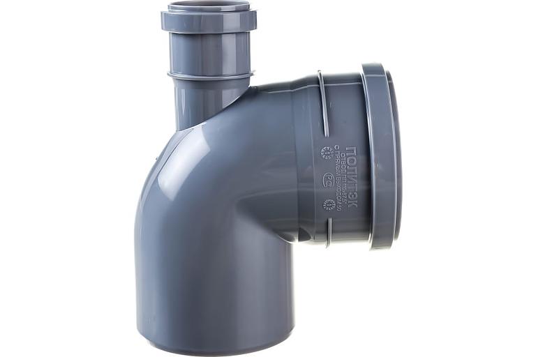 Отвод 90 град. 110 с выходом 50 прямой фото 1