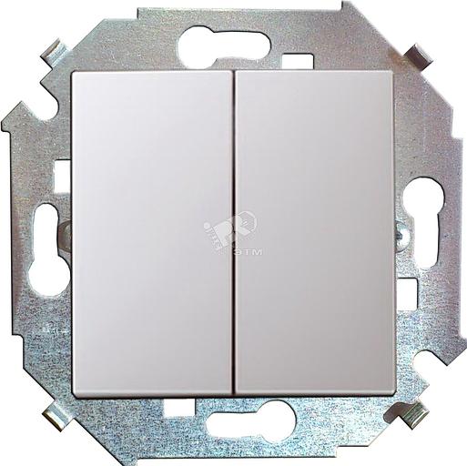 15 Выключатель двухклавишный 16А 250В винтовой зажим белый фото 1