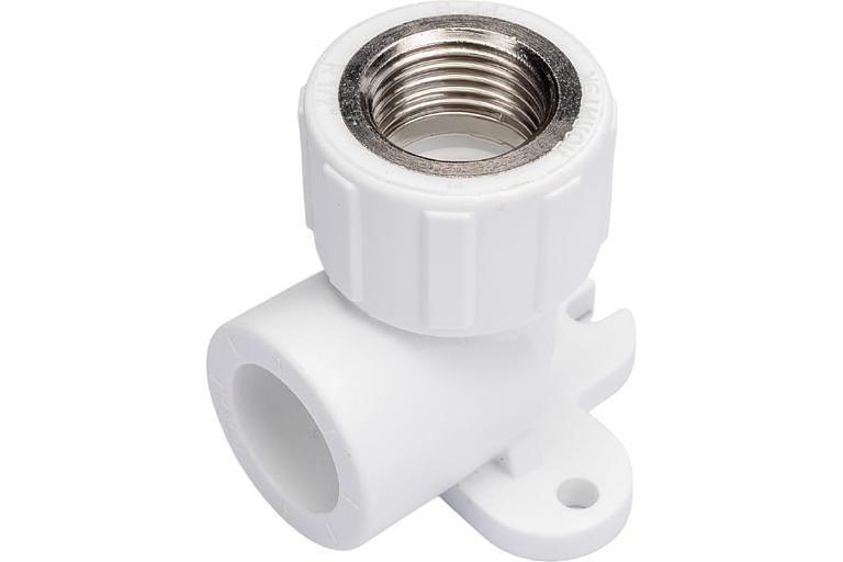 Водорозетка комбинированная 25х1/2' ВР полипропиленовая PPR белая с креплением фото 3
