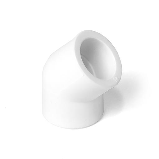 Угольник 32 45 град., полипропиленовый, белый фото 1