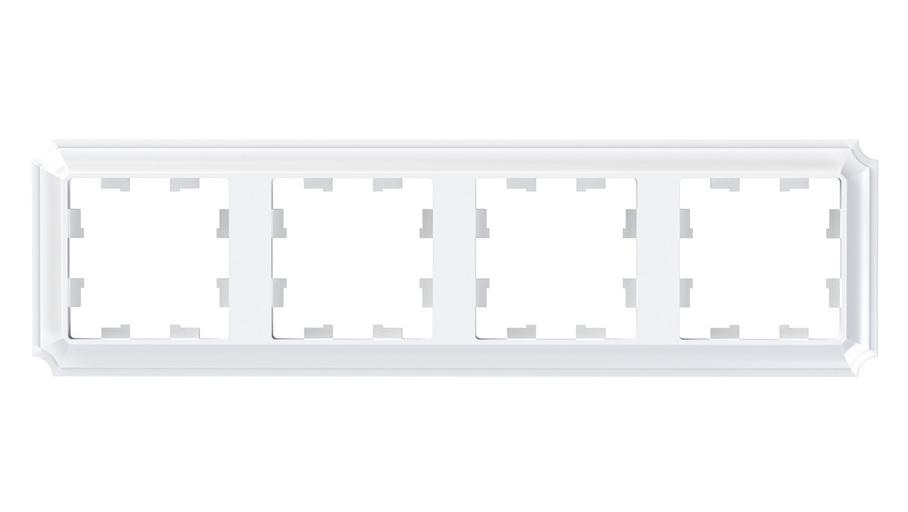 ATLASDESIGN ANTIQUE 4-постовая рамка, универсальная, БЕЛЫЙ фото 1