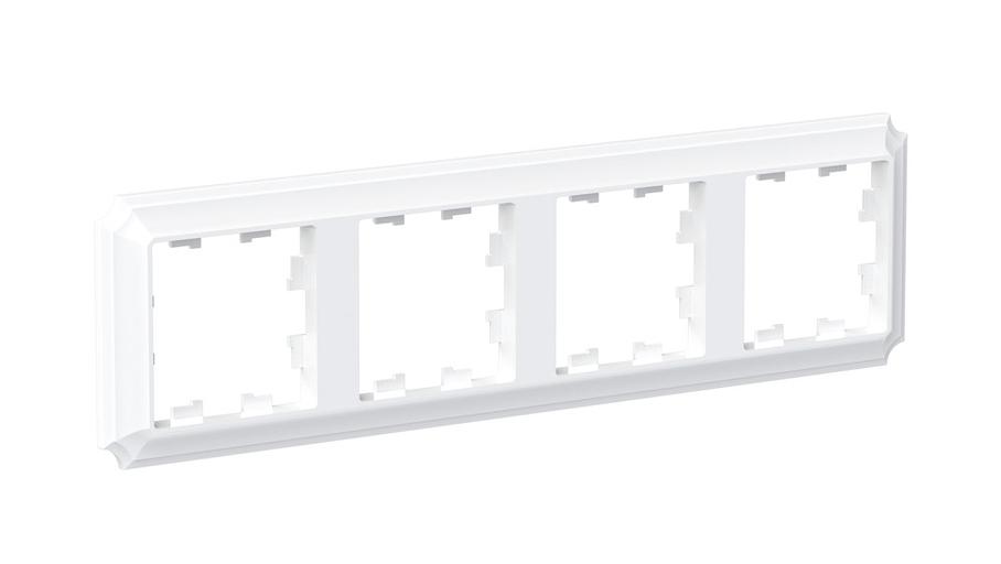 ATLASDESIGN ANTIQUE 4-постовая рамка, универсальная, БЕЛЫЙ фото 2